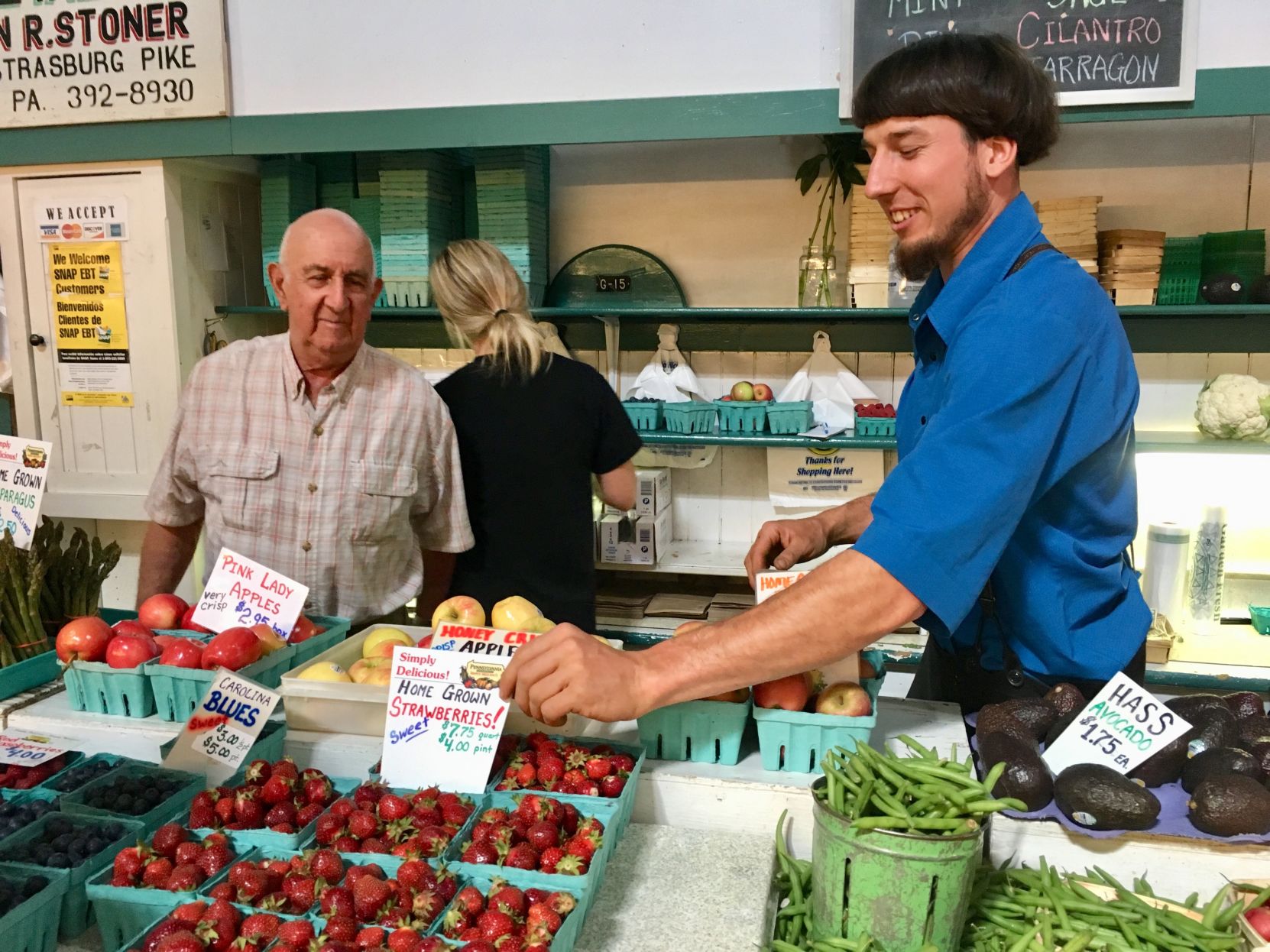 strawberries at market